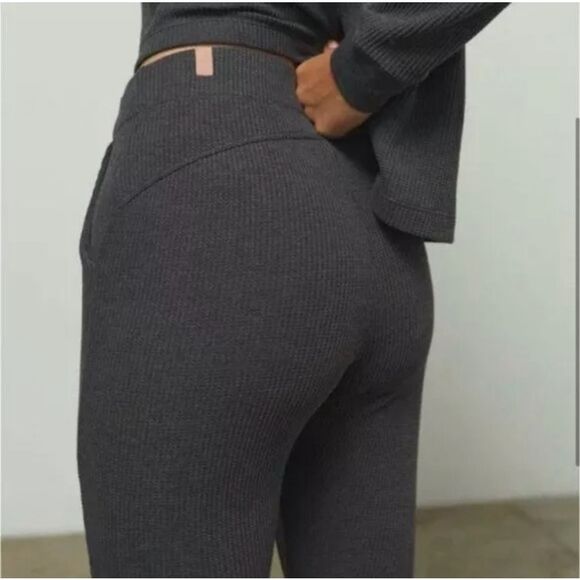 Lunya Restore Thermal High Rise Legging Gray Heather size XL Pima cotton New - Picture 2 of 5